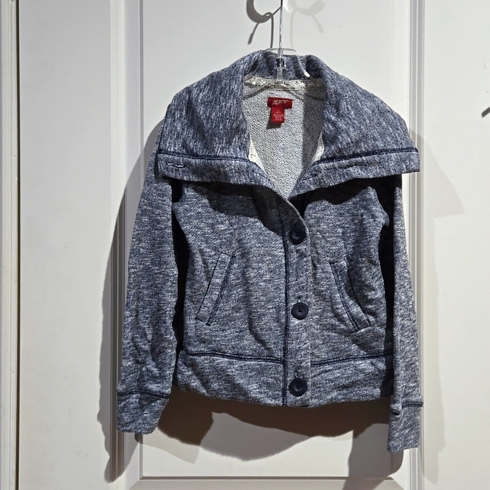 Arizona jean Fresnch Terry jacket with extra large collar size 6-7